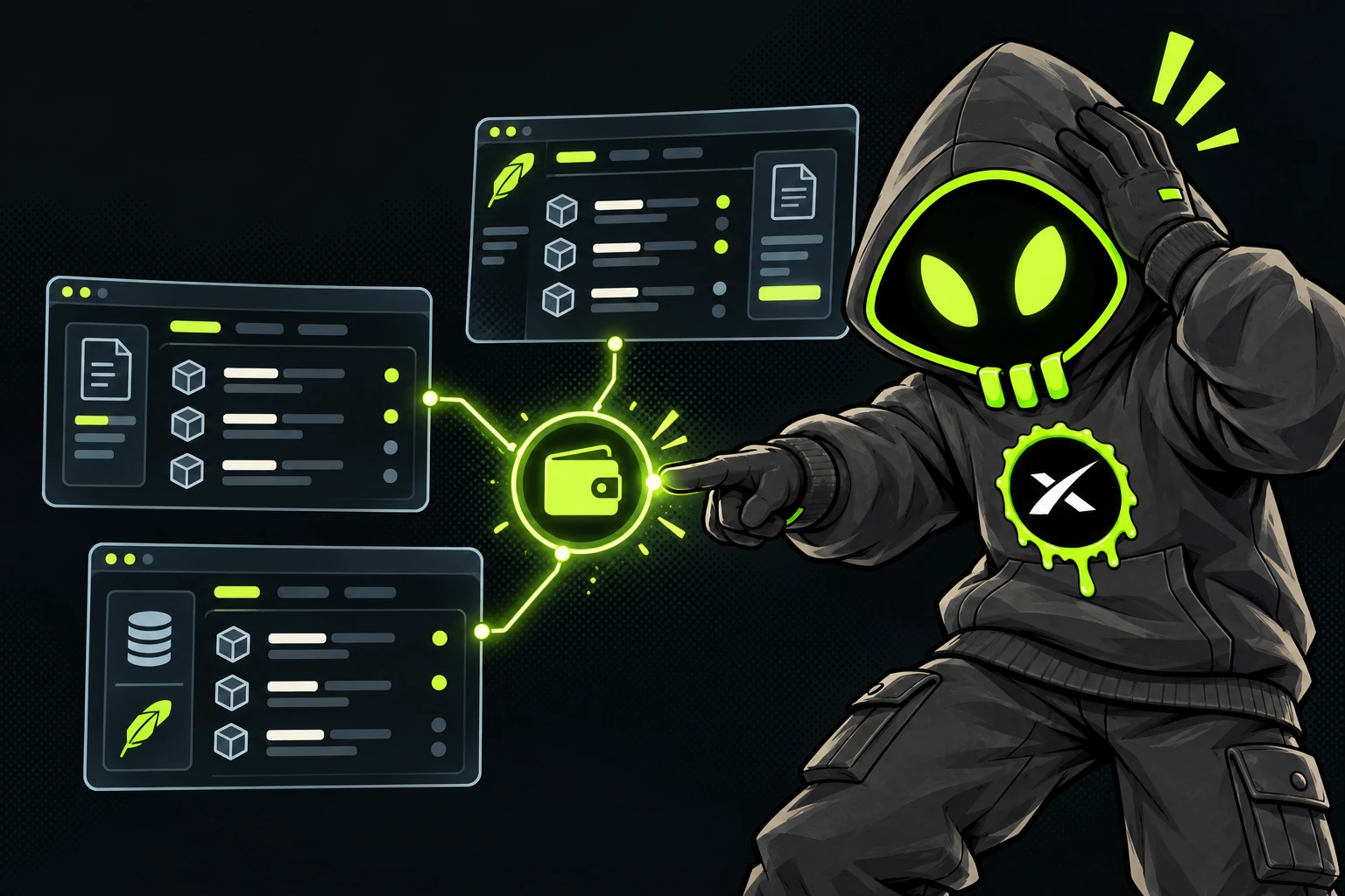 Spacehood reacts to a shared wallet node connecting blockchain explorer windows and contract records