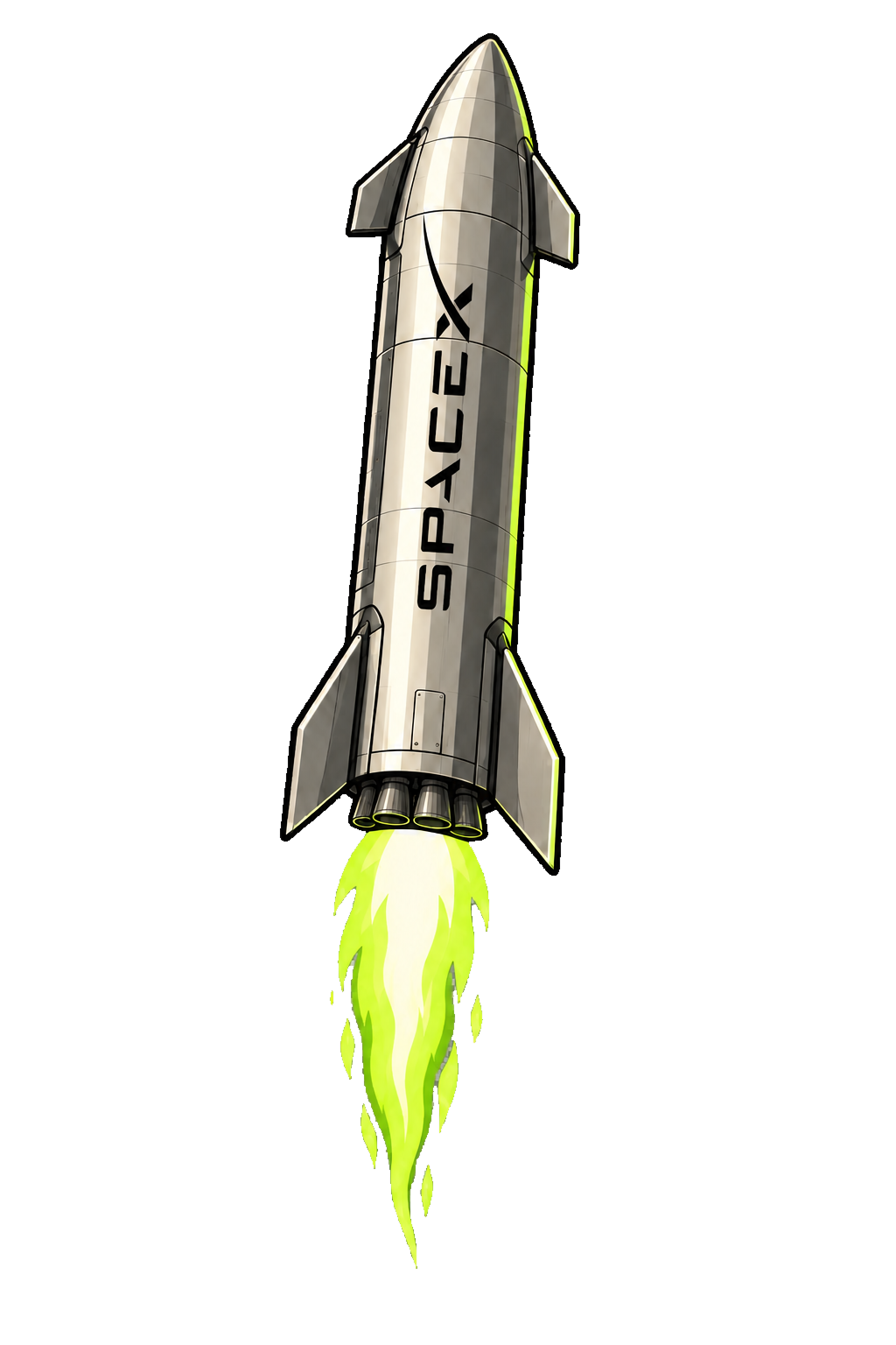 SpaceX rocket drifting beside Spacehood